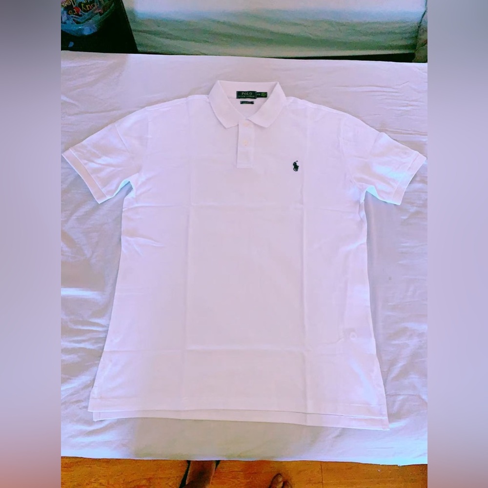 Ralph Lauren polo shirt for Men Custom Slim Fit Cotton White XXL